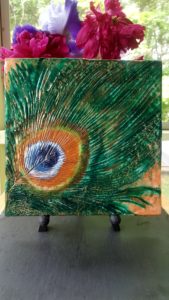 Encaustic Painting - Peacock